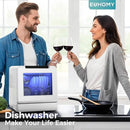 EUHOMY Portable Dishwasher Countertop Dishwashers, 8 Programs Mini Dishwasher, 5L Built-in Water Tank and Inlet hose, Self Clean, Baby Care, Air Dry Function, for Apartments & RVs, No Hookup Needed by CozyNest Decor