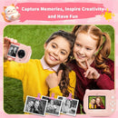 Rongta Kids Camera Instant Print, 1080P Kids Instant Cameras That Print Photos, Christmas Birthday Gifts for Girls Age 3-12, Video Camera Portable Toy for 3 4 5 6 7 8 9 10 Year Old Kids Girls(Pink) by TinyTreasures Baby Boutique