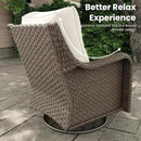 7 Pieces Outdoor Patio Furniture Sets with Single Chairs with 6-inch Thick Cushion and Fire Pit Table for Deck Lawn by GreenHaven Gardens