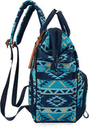 Wrangler Diaper Bag Backpack Aztec Travel Backpack Purses Western Multi-Function Baby Bags for Mom with Waterproof Insulated Pockets by TinyTreasures Baby Boutique