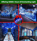 1500 LED 492ft Outdoor Christmas Lights Decorations, Green Wire LED String Lights with Timer Memory, Twinkle Lighs for Indoor Outdoor Party, Tree Wedding, Garden, Patio (Blue) by GreenHaven Gardens