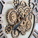 The Gears Clock 36'' Inch Real Moving Gear Wall Clock Vintage Industrial Oversized Rustic Farmhouse (Desert Beige) by CozyNest Decor