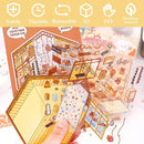 DIY 3D Sticker Scene 4 Sets of Scene Stickers Make Your Own Mini Shop Sticker Cute Miniature Cartoon Therapy Stickers for Kids Adult by TinyTreasures Baby Boutique