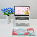 Mandy's Artificial Tulips 20 Stems Light Blue PU Faux Flowers for Wedding Home Decor 13.5 Inch by CozyNest Decor