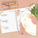 SUNEE Academic Planner 2025-2026 Weekly and Monthly, July 2025-June 2026, 8.5"x11", Tabs, Note Pages, Pockets, Bookmark, Flexible Cover, Spiral Binding, Blushing Abstract Breeze by TinyTreasures Baby Boutique