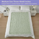 Bigacogo Chunky Knit Throw Blanket for Couch, 40x60 inches, 100% Hand Knitted with Thick Jumbo Chenille Yarn, Cozy Soft Large Rope Knot Cable Crochet Blankets for Sofa Bed Living Room, Sage Green by CozyNest Decor
