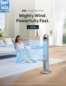 Dreo Tower Fan for Bedroom, 90° Oscillating Fan, Standing Fan with 3 Modes, 4 Speeds, 8H Timer Cooling Fans for Home, Living Room, Office, Grey, TF117 by CozyNest Decor