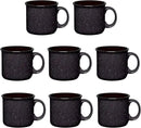 Set of 8 Ceramic Campfire Mugs – 15 Oz, Black – Coffee & Tea Cups for Home, Work, Travel, Camping – Customizable, Great for DIY, Events, Companies by CozyNest Decor