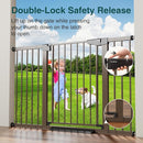 Cumbor 29.7-54.2" Wide Baby Gate for Stairs, Mom's Choice Awards Winner-Self Closing Dog Gate Indoor for Doorways, No Drilling Pressure Mounted Pet Gates for Kids, Easy Walk Through Safety Gate, Brown by TinyTreasures Baby Boutique