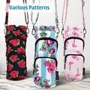 Betsey Johnson Insulated Water Bottle Pouch Holder Carrier Crossbag with Adjustable Shoulder Strap - Lightweight Polyester Accessories with Pockets Good for Hiking Sports by TinyTreasures Baby Boutique
