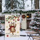 Heyfibro Merry Christmas Cute Cat Swing Garden Flag 12x18 Inch Double Sided Burlap, Retro Christmas Ball Snowflake Yard Banner for Winter Holiday Xmas Seasonal Outdoor Decoration(ONLY FLAG) by GreenHaven Gardens