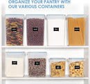 Vtopmart Extra Large Tall Airtight Food Storage Containers 4 Pieces 5.9qt / 6.5L-Plastic PBA Free Kitchen Pantry Canister for Spaghetti, Flour and Baking Supplies - Include 24 Labels, Blue by CozyNest Decor