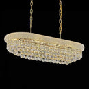 Rectangular Crystal Chandeliers for Dining Room,10 Lights Adjustable Height Oval Crystal Ceiling Light Fixture for Kitchen Island, Gold Finish, L36'' by CozyNest Decor