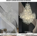 H65'' Silver Tree Branch Crystal High Ceilings Chandeliers,Modern Crystal Staircase Chandeliers, D48'' Foyer Chandelier for High Ceiling, Luxury Large Living Room Chandelier, 27-Lights by CozyNest Decor