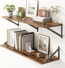 36"W x 10"D Floating Shelves, 10 Inch Deep Floating Shelves, Farmhouse Rustic Deep Wall Shelves for Home Decor, Wide Large Floating Shelf for Bathroom, Living Room, Kitchen, Study Room, Rustic Brown by CozyNest Decor