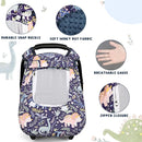 Pea Pod Car Seat Cover Baby, Infant Car Seat Canopy Covers for Newborn with 2 Layers Windows of Breathable Mesh Fabric, Lightweight Polyester/Soft Minky Dot Backing (Dinosaur) by TinyTreasures Baby Boutique