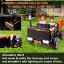 24V Ride On Dump Truck, 24inch-2 Seater Ride On Car for Kids w/Remote Control 4WD/2WD Up to 5 Mph, 24v Ride on Toys for Big Kids w/Electric Dump Bed Extra Shovel Traffic Cones (Orange) by TinyTreasures Baby Boutique
