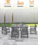 Patio Dining Chair Set of 2, HDPE Outdoor Dining Chair, Ergonomic HDPE Dining Chairs with Deep Seating, All Weather Outdoor Chairs Furniture for Backyard, Deck, Garden, Poolside, Smoke Gray by CozyNest Decor