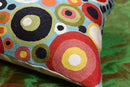 Lumbar Polka Dots Pillow Cover Turquoise Contemporary Decorative Pillowcase Blue Modern Outdoor Chair Cushion Couch Boho Cushions Hand Embroidered Cushions Wool Size - 14x20 by CozyNest Decor