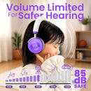 Puro Sound Labs JuniorJam Plus Volume-Limiting Wireless Bluetooth Headphones for Kids, Secure Audio with Adjustable On-Ear Design, 22-Hour Battery, Ideal for Tablets, Smartphones & PCs - Purple by TinyTreasures Baby Boutique