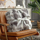 Cozy Bliss Faux Fur Throw Blanket for Couch, Fuzzy Soft Plush Thick Bubble Blanket for Sofa Bedroom Living Room, 60 * 80 Inches Tie-dye Taupe by CozyNest Decor