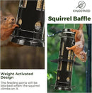 Kingsyard Squirrel Proof Bird Feeder with Removable Base, All Metal, Tube Bird Feeders for Outdoors Hanging, Easy to Clean & Refill, Black by CozyNest Decor