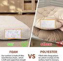 Large Chair Cushions with Handle, 20"x 20" Bite-Size Memory Foam Seat Cushions for Wicker Chair, Patio Non-Slip Rattan Chair Pads, Square Floor Cushion, Beige by CozyNest Decor