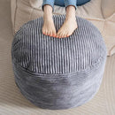 HIGOGOGO Round Stuffed Pouf Ottoman, Corduroy Poufs with Foam Chunk Filling, Furry and Fluffy Pouf Foot Stool Storage Ottoman, 20 X 15 Floor Poufs Foot Rest for Living Room, Dark Grey by CozyNest Decor