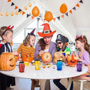 Halloween Cups Set of 4 - Skull Mason Jar with Lids Straws and Handle - Skull Drinking Glasses for Halloween Party Bar Decor (16 oz, Clear) by CozyNest Decor