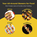 O-Yaki Flat Metal Kabob Skewer for Grilling – Set of 8 BBQ Skewers Stainless Steel with Storage Bag, Dishwasher Safe Skewers with Hook Handle & Sharp Tip for Outdoor BBQ, Cookouts & Oven Use – 9 Inch by GreenHaven Gardens