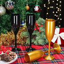 XUWAIDSGN Acrylic Champagne Flutes Toasting Glasses Unbreakable Mimosa Bar Reusable Wine Glasses Vintage Champagne Flutes Stemmed Drinking Cups 5.4 OZ for Christmas Birthday (100, Black) by CozyNest Decor