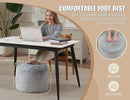 Round Pouf Ottoman 26 * 18" Small Ottoman Foot Rest Pouf Brown Foot Stools for Living Room Comfortable and Dirt Resistant Poofs/Ottomans Furniture Round Ottomans Floor Poufs for Home Decor by CozyNest Decor