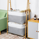 DULLEMELO Extra Large Storage Baskets for Organizing 22"x15"x13" Foldable Fabric Storage Baskets Organizer Bins with Handles Large Storage Basket for Shelves Closet Toys Books (White&Grey) by TinyTreasures Baby Boutique