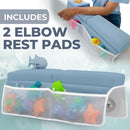 Comfortable Baby Bath Kneeler and Elbow Rest Pad Set – Thick Memory Foam Bath Kneeling Pad with Elbow Support – Baby Bathtub Cushion with Toy Organizer for Bathing Infant or Toddler - Blue by TinyTreasures Baby Boutique