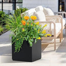 FENCY Large Square Planter 17" L x 17" W x 18" H, Planters for Outdoor Plants, Large Outdoor Planters for Porch Patio, Black Square Planter with Drainage Hole, All-Weather Use Cube Planter by GreenHaven Gardens