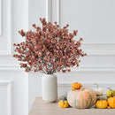 Sggvecsy 15 Pcs Babys Breath Artificial Flowers Gypsophila Bouquets Bulk Real Touch Fake Silk Flowers for Home DIY Floral Arrangement Table Centerpiece Fall Autumn Decoration (Orange Brown) by CozyNest Decor
