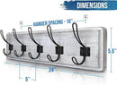 HBCY Creations Rustic Coat Rack - Wall Mounted Whitewash 24" Entryway Coat Hooks - 5 Rustic Hooks, Solid Pine Wood. Perfect Touch for Your Entryway, Kitchen, Bathroom... (Whitewash) by CozyNest Decor