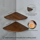 Corner Shelves, Floating Corner Shelf, Set of 2 16inch Solid Oak Wood Corner Wall Shelves, Round End with Wire Hole for Small Plant for Bedroom Kitchen, Living Room by CozyNest Decor