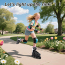 Kids Adjustable Inline Skates Ages 4-12, Youth Inlie Skates for Girls Boys 5-8 8-12 with Full Light Up Wheels, Beginner Women Adult Skates by TinyTreasures Baby Boutique