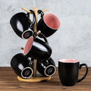 GBHOME 16oz Coffee Mugs Set of 6, Large Ceramic Coffee Mugs for Man, Woman, Dad, Mom, Modern Coffee Mugs Set with handle for Tea/Latte/Cappuccino/Milk/Cocoa. Dishwasher&Microwave Safe,Pink by CozyNest Decor