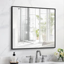 Black Bathroom Mirror for Wall, 30x30 Inch Rectangle Mirrors with Metal Frame, Modern Vanity Wall Square Mirror for Bathroom Living Room, Entryway Hangs Horizontal or Vertical by CozyNest Decor
