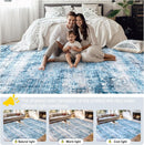 6x9 Area Rugs for Living Room - Washable Rug Modern Abstract Soft Large Neutral Non-Slip Carpet Indoor Floor Thin Carpets for Bedroom Dining Room Farmhouse Nursery Home Office Blue Grey by TinyTreasures Baby Boutique