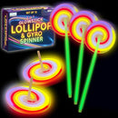 ArtCreativity Lollipop Glow Sticks for Kids - Set of 12 Spinner Light Up Sticks - Halloween Glow Stick Light Up Party Favors - Glow in The Dark Accessories by TinyTreasures Baby Boutique