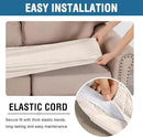 H.VERSAILTEX Super Stretch Individual Seat Cushion Covers Sofa Covers Couch Cushion Covers Slipcover Sets Thick Jacquard Textured Twill Fabric (2 Piece Medium Sofa Cushion Covers, Ivory) by CozyNest Decor