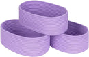 Baskets Bins for Shelf Storage Organizing/Cute Basket to Store and Organize Household Items/Woven Rope Basket for Living Room, Bedroom,Playroom,3 Packs Purple Basket by TinyTreasures Baby Boutique