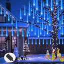 Christmas Lights Outdoor Meteor Shower Lights 24-Tube 576LEDs Snow Falling Rain Cascading Icicle Light for Xmas Tree Christmas Decorations Wedding Party Holiday Garden Decor, UL Plug Blue by GreenHaven Gardens