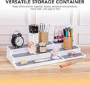 3 Tier Expandable Spice Rack Organizer, Plastic Spice Rack, Adjustable Length 14.6In-25.8In, Non-Skid Tiered Spice Shelf Organizer for Kitchen Cabinet, Cupboard, Pantry, White/Grey by CozyNest Decor
