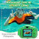 Agoigo Kids Waterproof Camera - Children Underwater HD Video Digital Camcorder, Portable Travel Toy for Toddler - Ideal Christmas Birthday Gifts for Boys Girls Age 3-12 with 32GB Card (Green) by TinyTreasures Baby Boutique