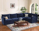 135.5" Oversized Modular Sectional Sofa, L Shaped Convertible Couch with Movable Ottoman, 5 Seat Corner Couches for Living Room Deep Seat Blue Chenille by CozyNest Decor