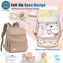Weitars Diaper Bag Backpack Large Baby Diaper Bag with Changing Pad Travel Diaper Backpack,Baby Bag for Boys Girls,Stroller Straps,5 Insulated Pockets (Khaki) by TinyTreasures Baby Boutique